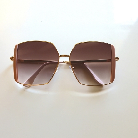 Accessories - Gold and Blush Square Sunglasses